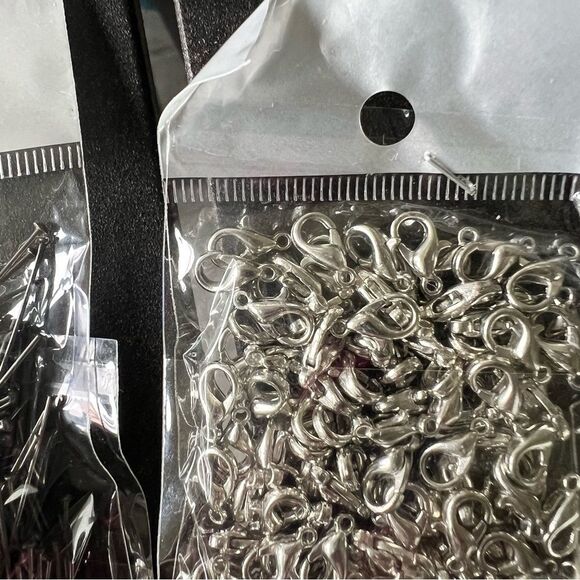 Assorted Silver Tones & Brass Jewelry Supplies bundle of 9 - Picture 10 of 10